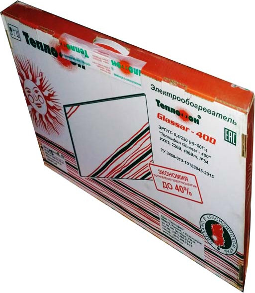 Изображение товара Инфракрасный обогреватель Теплофон Glassar 400 ЭРГН 0.4 c умным сетевым шнуром (черный)