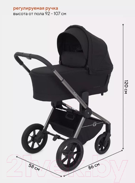 Изображение товара Детская универсальная коляска Rant Flex Pro 2 в 1 2023 / RA074 (черный)