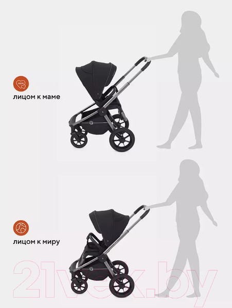 Изображение товара Детская универсальная коляска Rant Flex Pro 2 в 1 2023 / RA074 (черный)