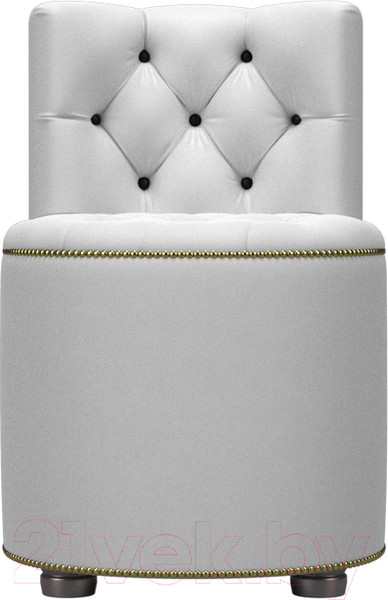 Изображение товара Пуф Лига Диванов Саваж (экокожа, белый/черный)