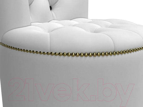 Изображение товара Пуф Лига Диванов Саваж (экокожа, белый/черный)