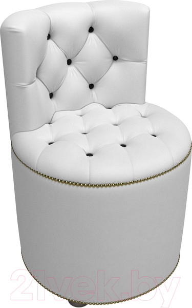 Изображение товара Пуф Лига Диванов Саваж (экокожа, белый/черный)