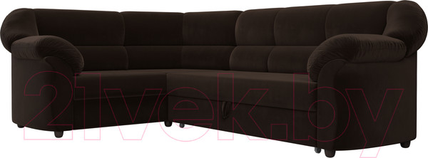 Изображение товара Диван угловой Лига Диванов Карнелла левый (микровельвет коричневый)