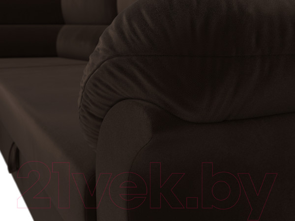 Изображение товара Диван угловой Лига Диванов Карнелла левый (микровельвет коричневый)