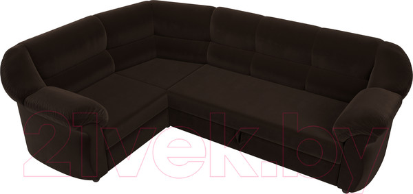 Изображение товара Диван угловой Лига Диванов Карнелла левый (микровельвет коричневый)