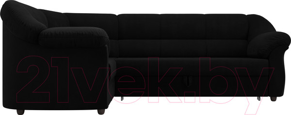 Изображение товара Диван угловой Лига Диванов Карнелла левый (микровельвет черный)