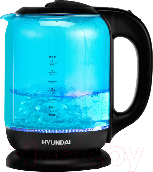 Изображение товара Электрочайник Hyundai HYK-G2806 (голубой/черный)