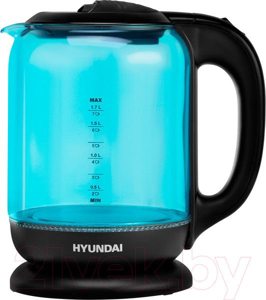 Изображение товара Электрочайник Hyundai HYK-G2806 (голубой/черный)