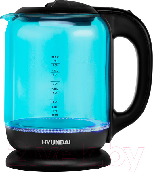 Изображение товара Электрочайник Hyundai HYK-G2806 (голубой/черный)