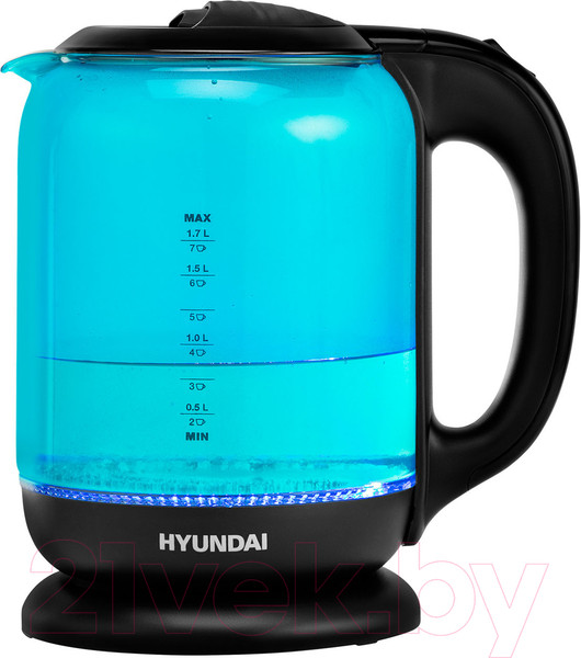 Изображение товара Электрочайник Hyundai HYK-G2806 (голубой/черный)