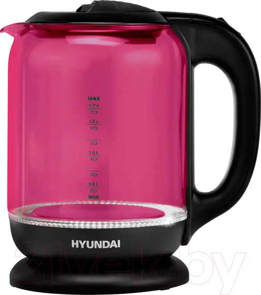 Изображение товара Электрочайник Hyundai HYK-G4808 (малиновый/черный)