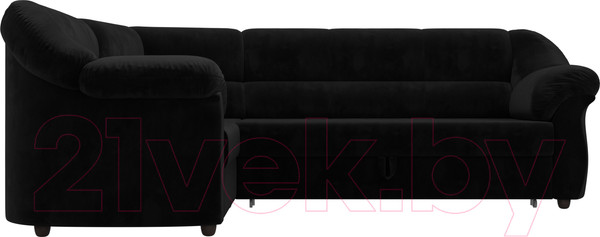 Изображение товара Диван угловой Лига Диванов Карнелла левый (велюр черный)