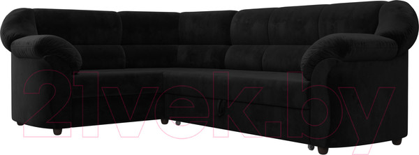 Изображение товара Диван угловой Лига Диванов Карнелла левый (велюр черный)