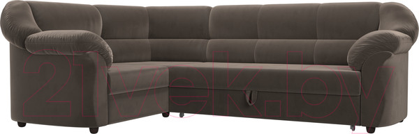 Изображение товара Диван угловой Лига Диванов Карнелла левый (велюр коричневый)