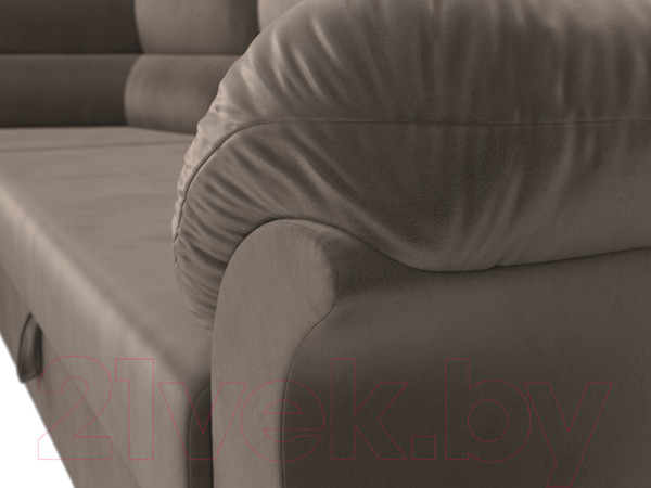 Изображение товара Диван угловой Лига Диванов Карнелла левый (велюр коричневый)