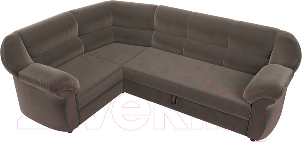 Изображение товара Диван угловой Лига Диванов Карнелла левый (велюр коричневый)