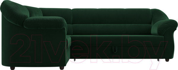 Изображение товара Диван угловой Лига Диванов Карнелла левый (велюр зеленый)
