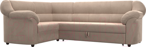 Изображение товара Диван угловой Лига Диванов Карнелла левый (велюр бежевый)