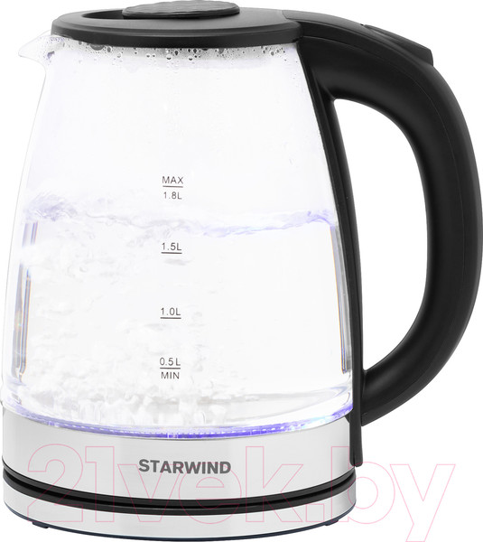 Изображение товара Электрочайник StarWind SKG2050 (черный/серебристый)