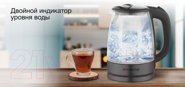Изображение товара Электрочайник StarWind SKG2315 (серый/серебристый)