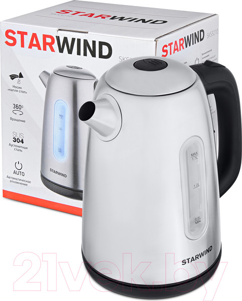 Изображение товара Электрочайник StarWind SKS3210 (серебристый)
