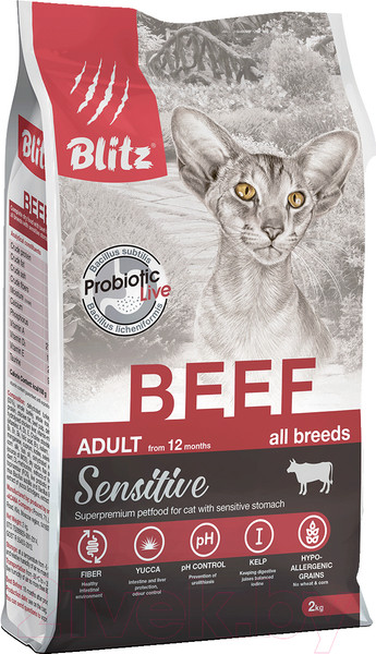 Изображение товара Сухой корм для кошек Blitz Pets Adult Cats Beef / 4414 (2кг)