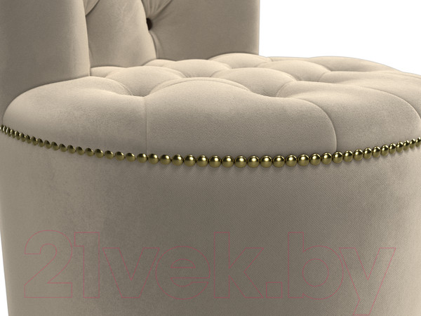 Изображение товара Пуф Лига Диванов Саваж (микровельвет, бежевый/коричневый)