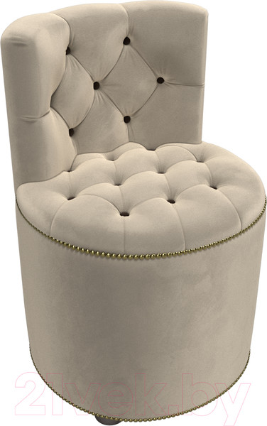 Изображение товара Пуф Лига Диванов Саваж (микровельвет, бежевый/коричневый)