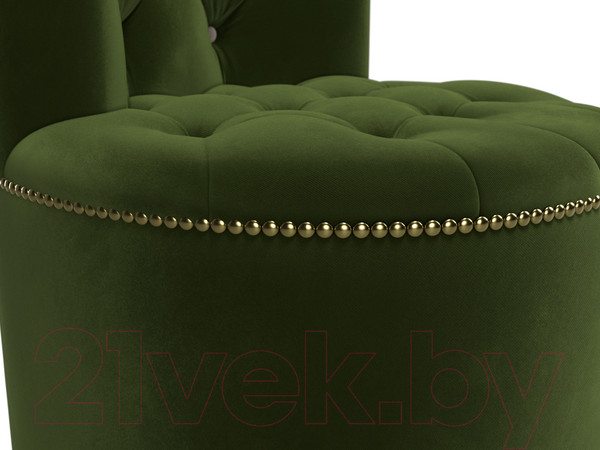 Изображение товара Пуф Лига Диванов Саваж (микровельвет, зеленый/бежевый)