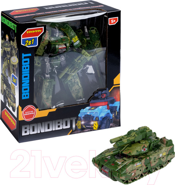 Изображение товара Робот-трансформер Bondibon Bondibot Танк / ВВ6069 (зеленый хаки)