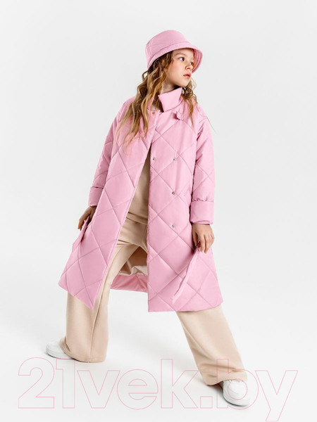 Изображение товара Пальто детское Amarobaby Trendy / AB-OD22-TRENDY29/06-140 (розовый, р.140-146)