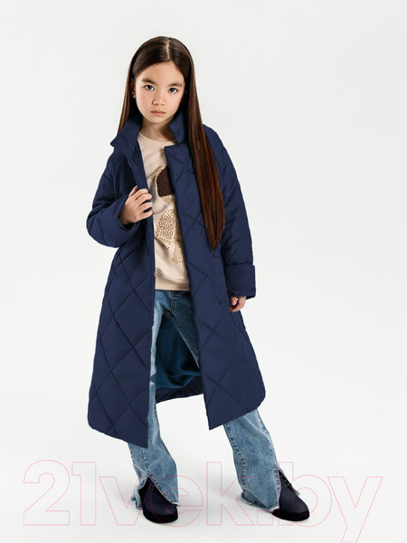 Изображение товара Пальто детское Amarobaby Trendy / AB-OD22-TRENDY29/20-128 (синий, р.128-134)