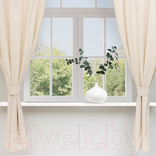 Изображение товара Комплект штор Этель ECO 9631145 (130x180, 2шт, молочный)