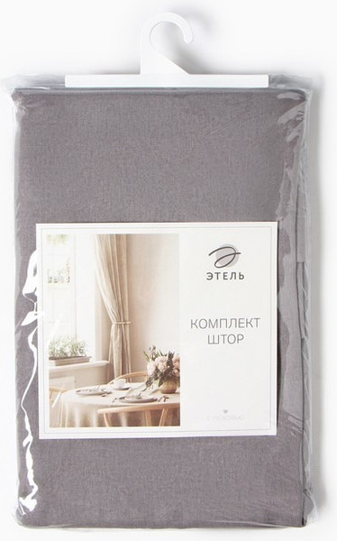 Изображение товара Комплект штор Этель ECO 9631132 (130x180, 2шт, серый)