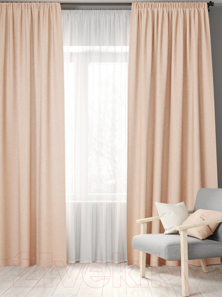 Изображение товара Комплект штор Loon Линен на ленте / GO.LEN.LIN-3 (бежевый)
