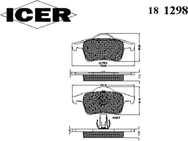 Изображение товара Тормозные колодки Icer 181298