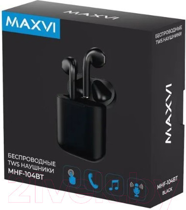 Изображение товара Беспроводные наушники Maxvi TWS MHF-104BT (черный)