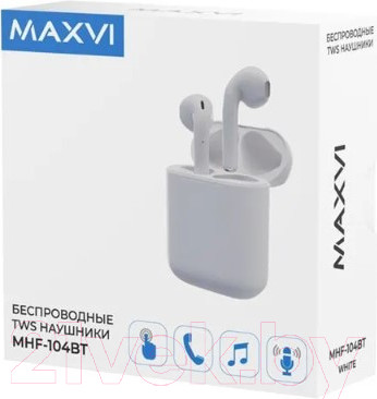 Изображение товара Беспроводные наушники Maxvi TWS MHF-104BT (белый)