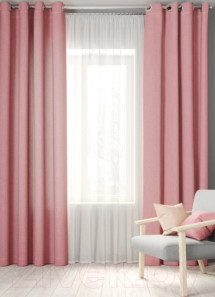 Изображение товара Комплект штор Loon Линен на люверсах / GO.LUV.LIN-2 (розовый)