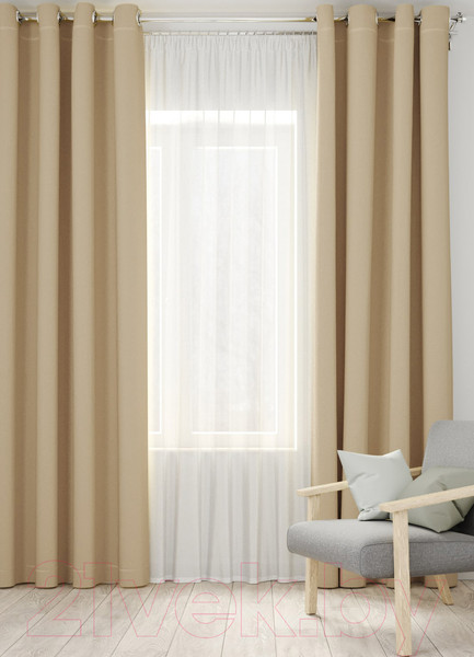 Изображение товара Комплект штор Loon Латте на люверсах / GO.LUV.LAT-1 (бежевый)