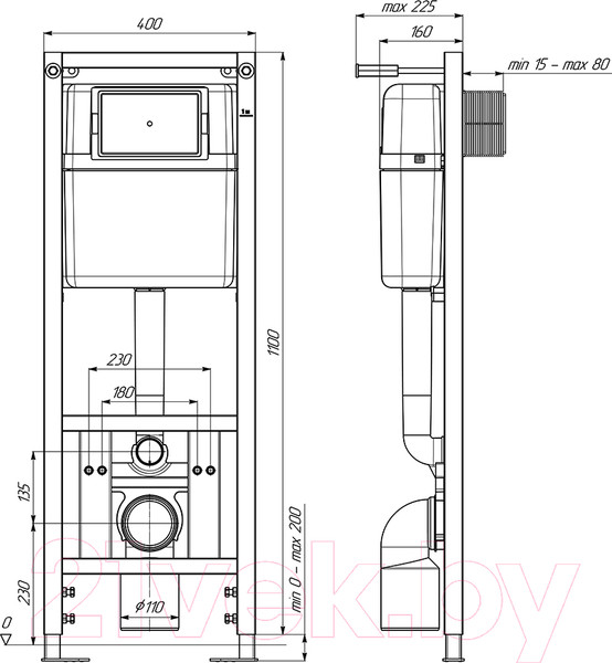 Изображение товара Инсталляция для унитаза Ани Пласт WC1010