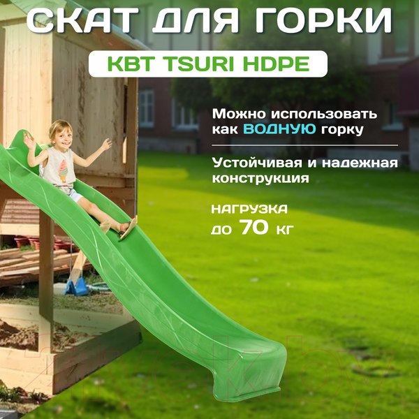 Изображение товара Скат для горки KBT Tsuri HDPE / 402.015.009.001 (с подключением к воде, зеленое яблоко)