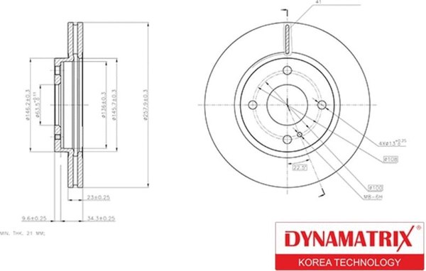 Изображение товара Тормозной диск Dynamatrix-Korea DBD1740