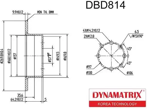 Изображение товара Тормозной диск Dynamatrix DBD814