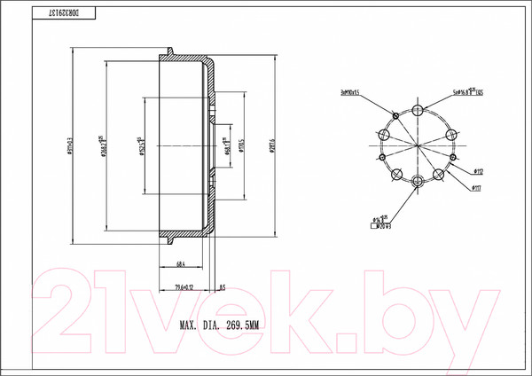 Изображение товара Тормозной барабан Dynamatrix DDR329137