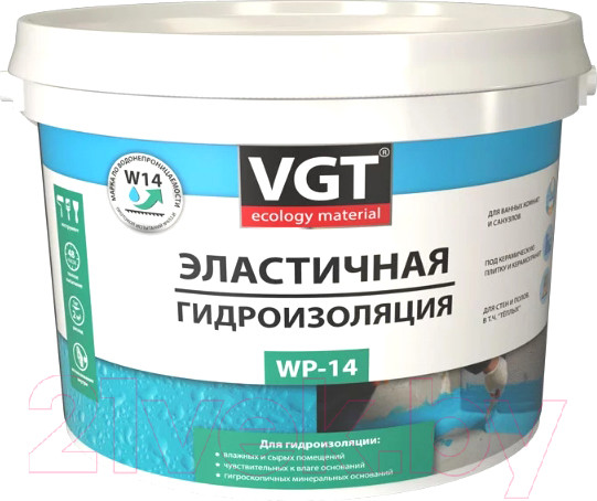 Изображение товара Гидроизоляционная мастика VGT Эластичная WP-14 (6кг)