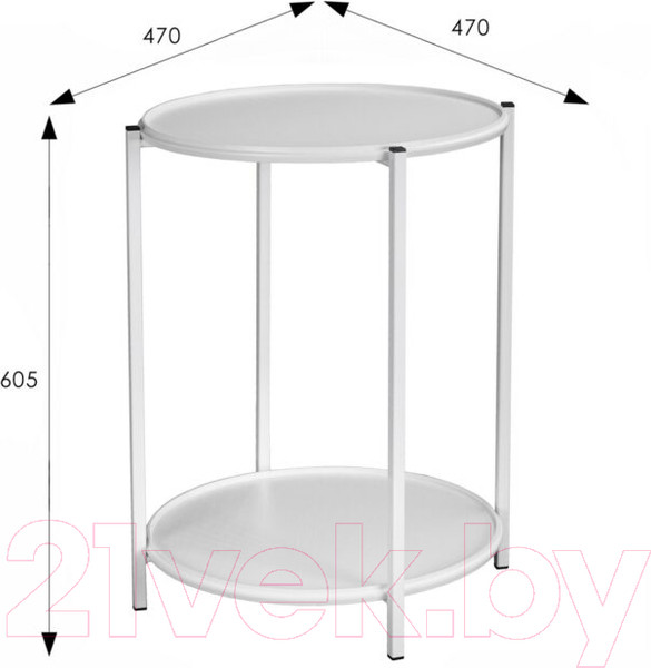 Изображение товара Журнальный столик Мебелик BeautyStyle 21 (белый/белый)