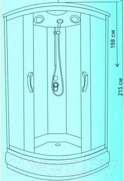 Изображение товара Душевая кабина Водный мир ВМ-883 Е 80x80 (черный/тонированное стекло)