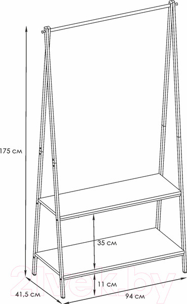 Изображение товара Стойка для одежды ЗМИ Алабама 32 / ВГА32 (черный)