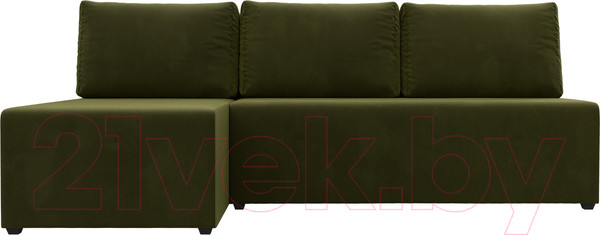 Изображение товара Диван угловой Лига Диванов Поло левый (микровельвет зеленый)